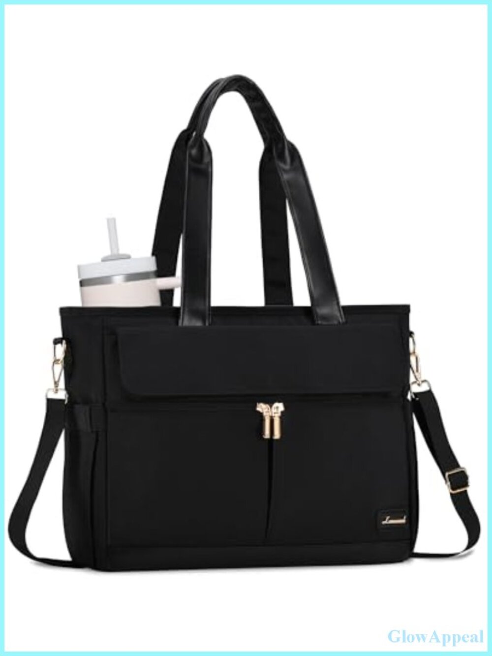 Canvas Tote Bag for Women 15.6 Inch Laptop Water Resistant Work Bag